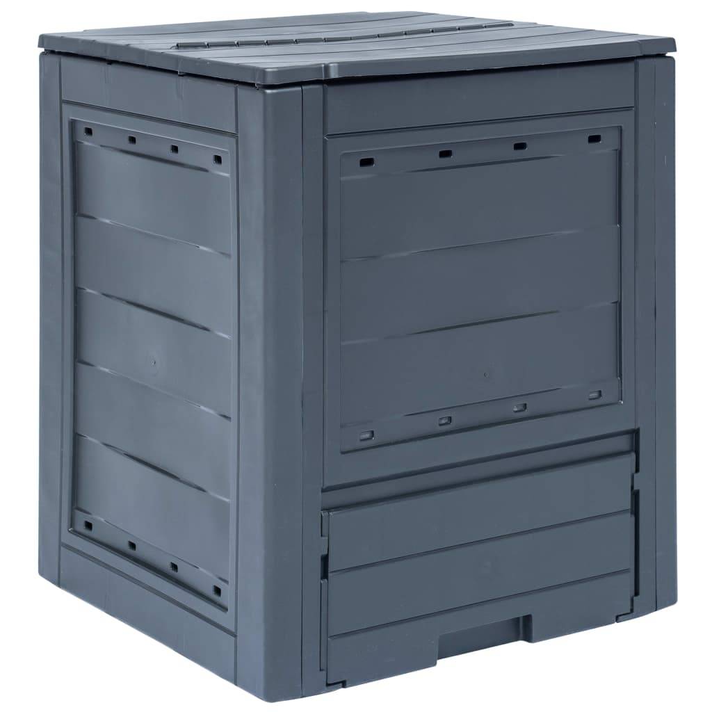 ComfortXL - Composteur de Jardin Plastique 260L Déchets Organiques Ventilation Optimale 60x60x73 cm Gris - ComfortXL Outdoor Living - Image 1