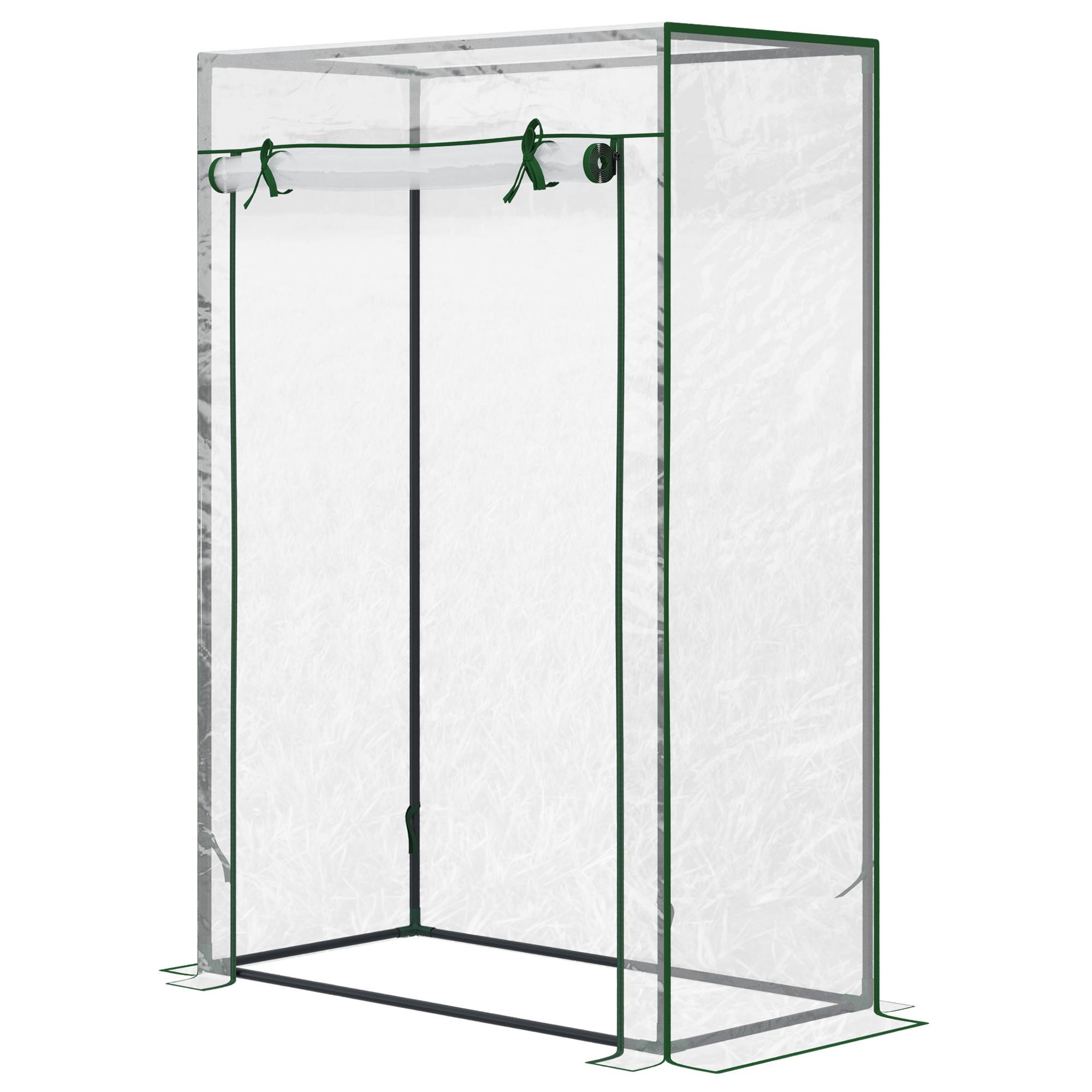Sans Marque - Serre jardin balcon bâche PVC renforcé acier porte zip légumes plantes fleurs 100x50x150 cm blanc - Image 2