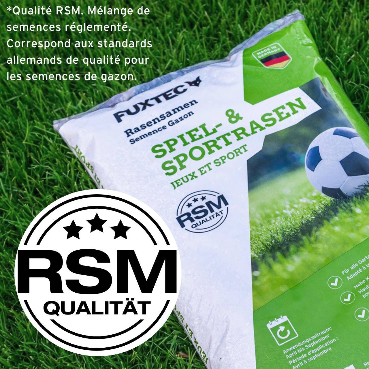 Semences de gazon sport et jeux 1 kg FUXTEC FX-RSSP1 pelouse résistante au piétinement jardin et zones de loisirs - Image 6
