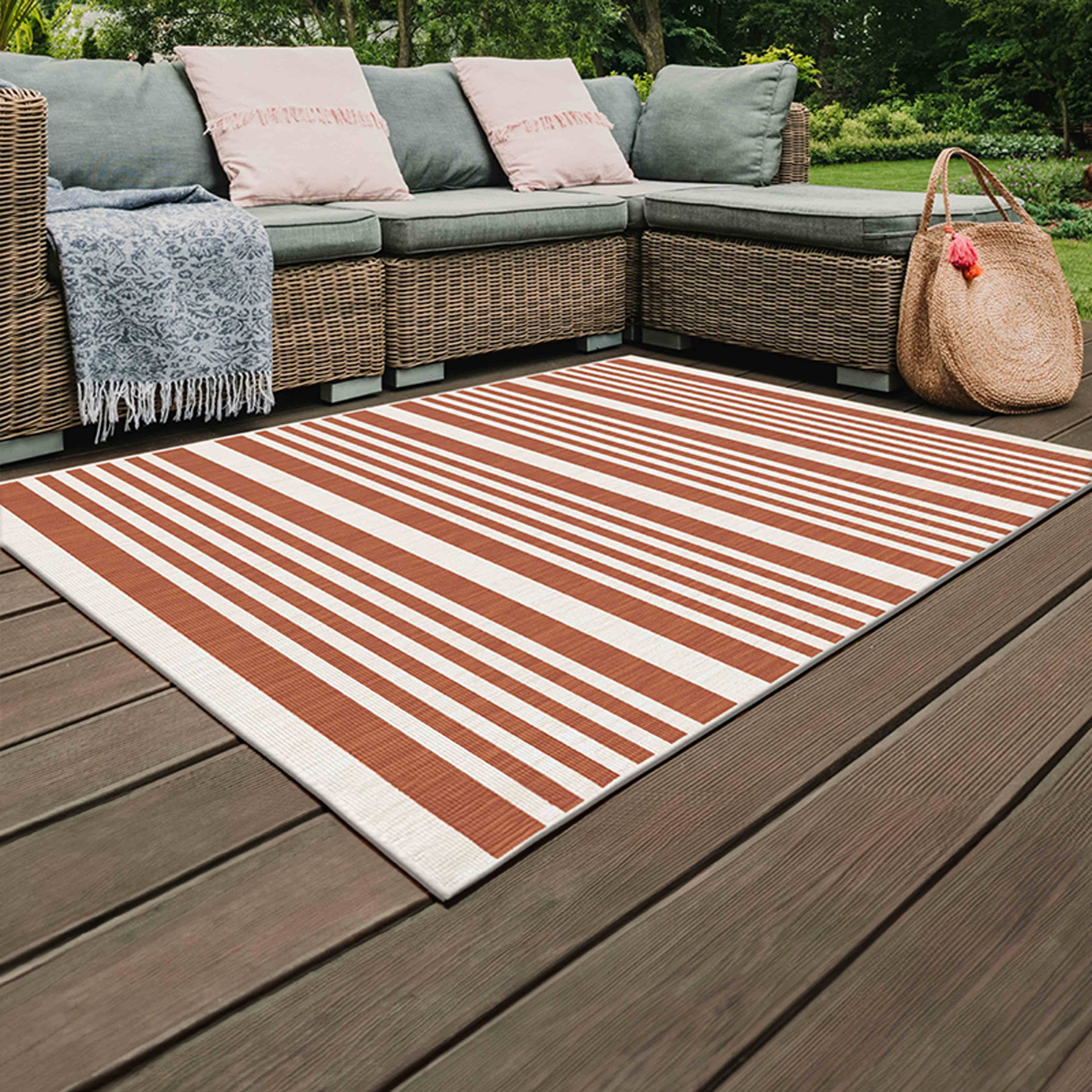 Oviala - Tapis d'extérieur en polypropylène 200 x 290 cm terracotta Kilma - Oviala - Image 2