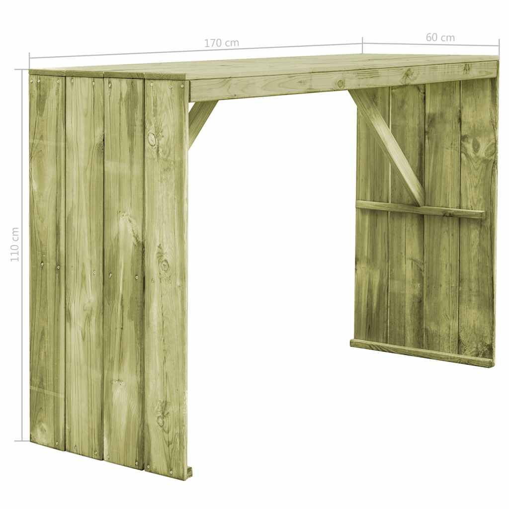 Vidaxl - Table de bar 170x60x110 cm Pin imprégné vidaXL 44902 - Image 3