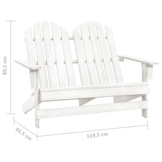 Vidaxl - Chaise de jardin Adirondack 2 places bois de sapin massif blanc vidaXL 315899 - Image 3
