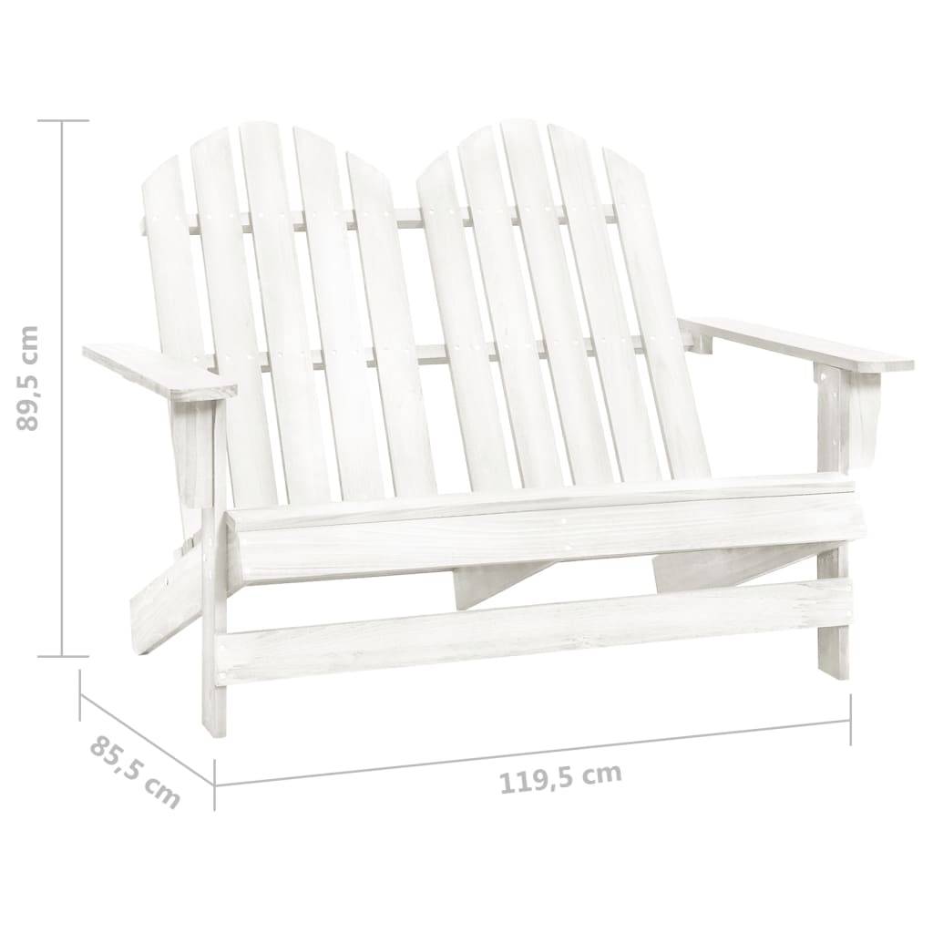Vidaxl - Chaise de jardin Adirondack 2 places bois de sapin massif blanc vidaXL 315899 - Image 3