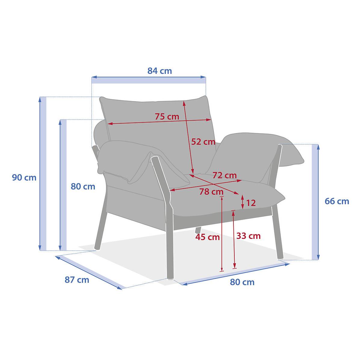 Hesperide - Fauteuil de salon de jardin "Odemilia" gris aluminium et polyester Hespéride - Image 5