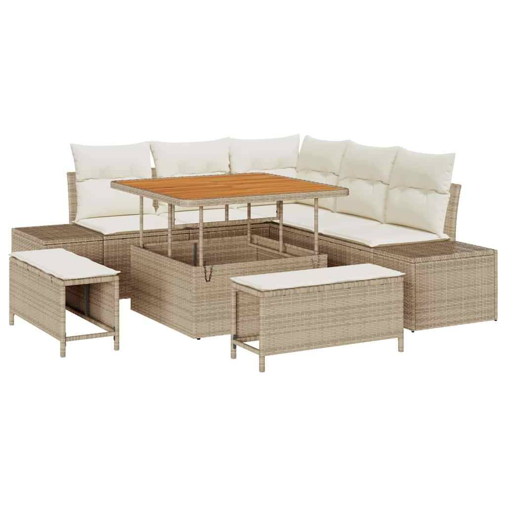 ComfortXL - Salon de jardin modulable 8 éléments en polyrotin pour 7 places Beige – ComfortXL Outdoor Living - Image 2