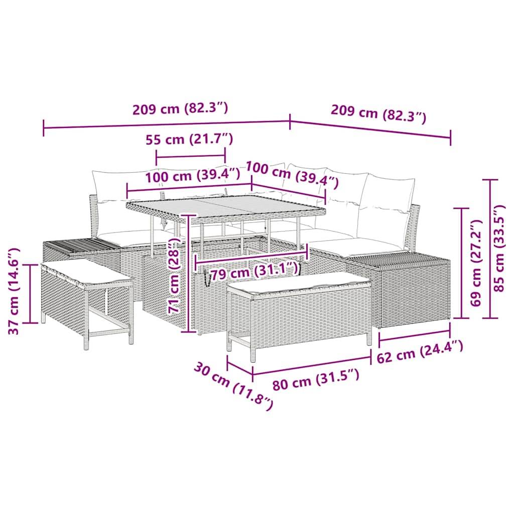 ComfortXL - Salon de jardin modulable 8 éléments en polyrotin pour 7 places Beige – ComfortXL Outdoor Living - Image 8