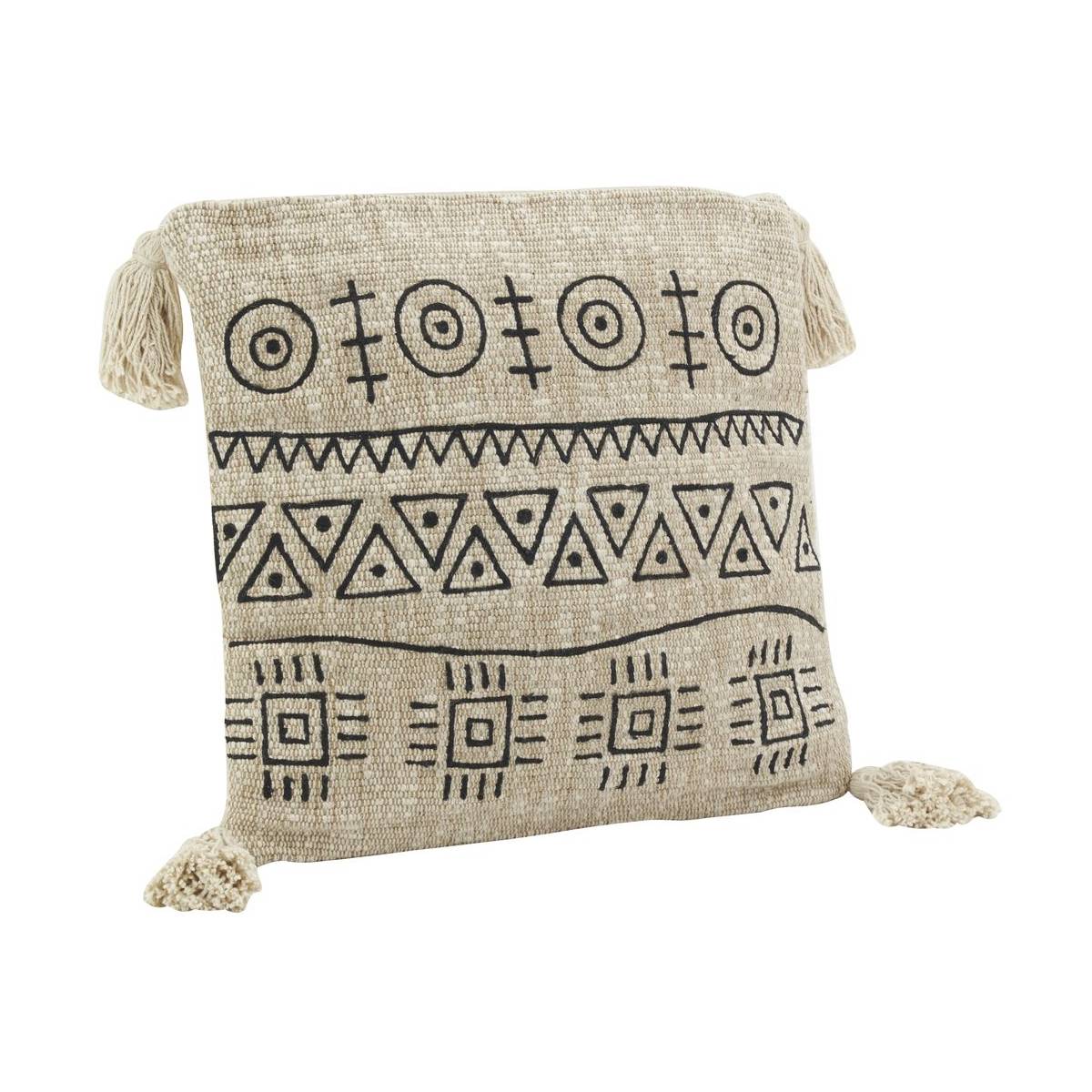 Aubry Gaspard - Coussin en jute et coton brodé - Image 1