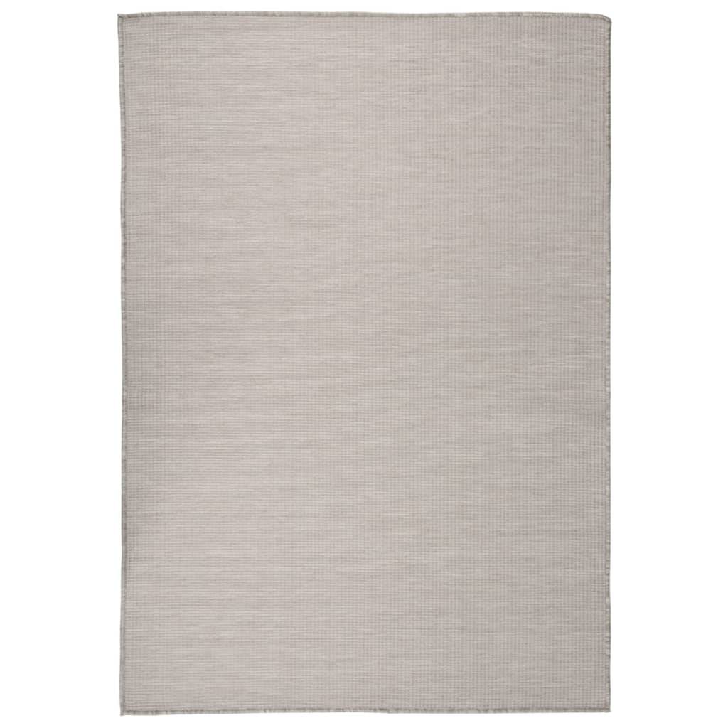 Tapis d'Extérieur Design Tissage Plat en Polypropylène Anti-UV pour Jardin Gris Clair 140x200 cm – ComfortXL Outdoor Living - Image 1