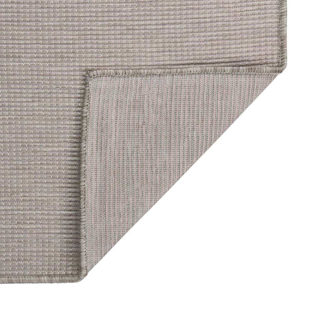Tapis d'Extérieur Design Tissage Plat en Polypropylène Anti-UV pour Jardin Gris Clair 140x200 cm – ComfortXL Outdoor Living - Image 2