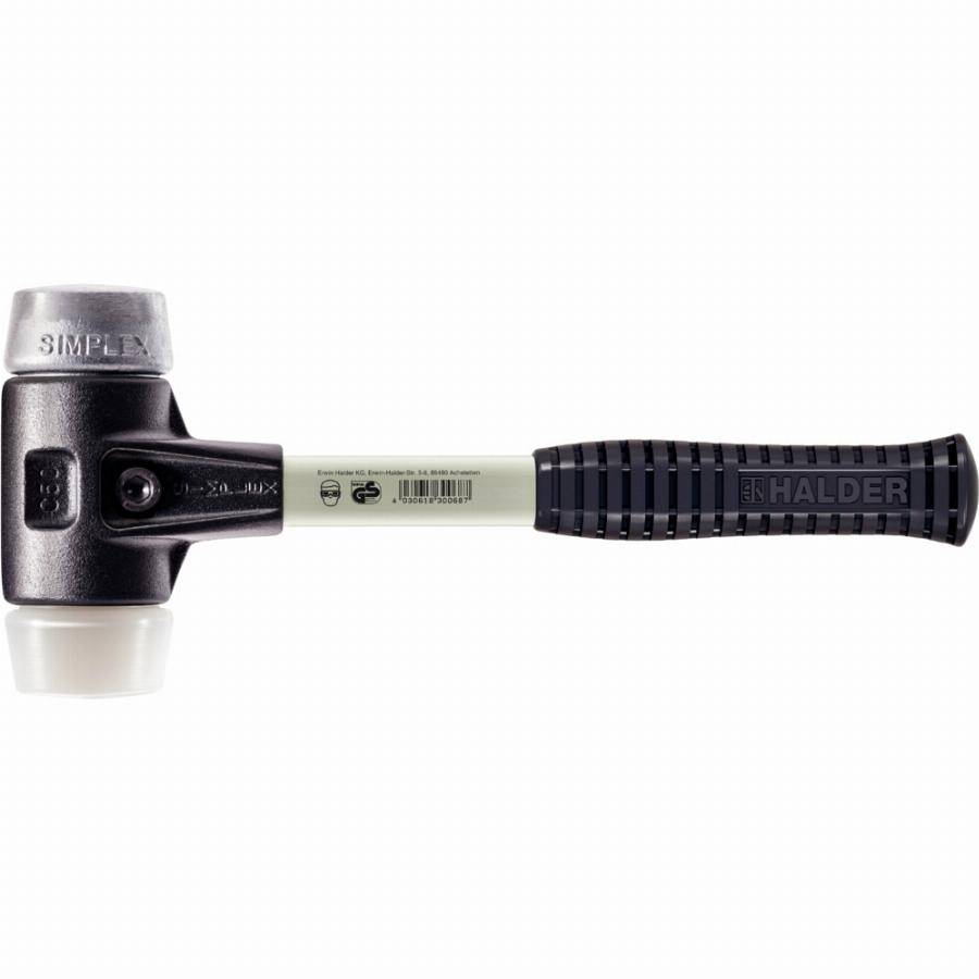 Maillet HALDER SIMPLEX Superplastique / métal doux avec boîtier en fonte malléable renforcée et manche en fibre de verre - D=60 mm - 3779.060