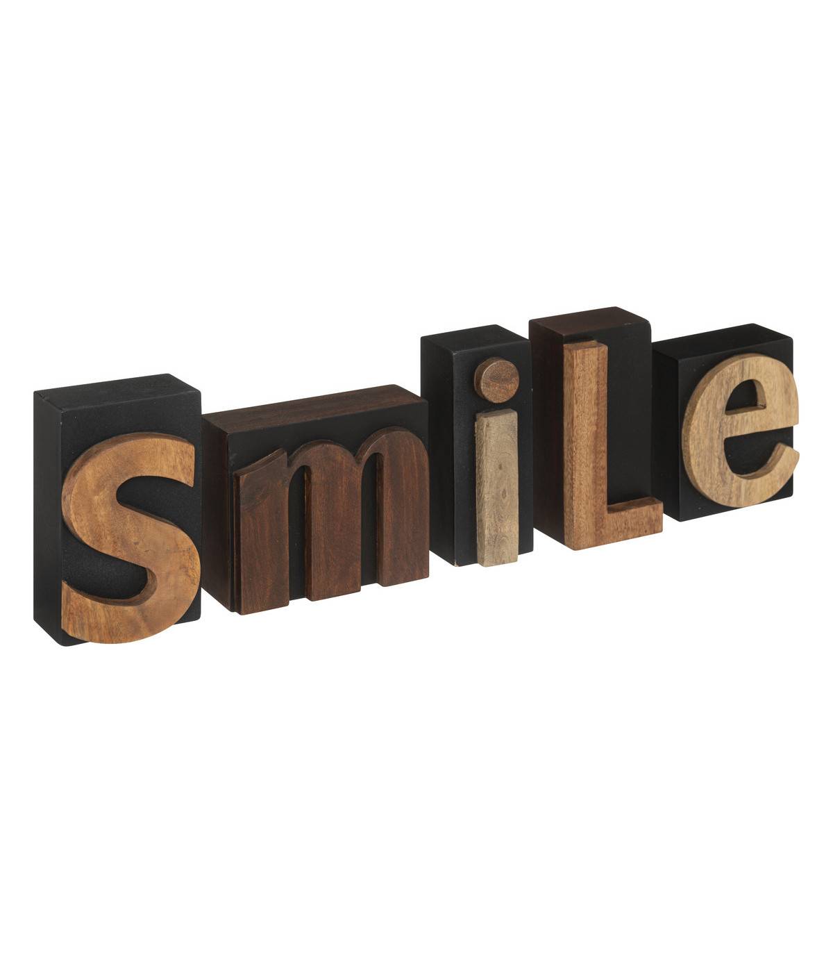 Mot déco SMILE en Bois de Manguier L 58  cm - Image 1