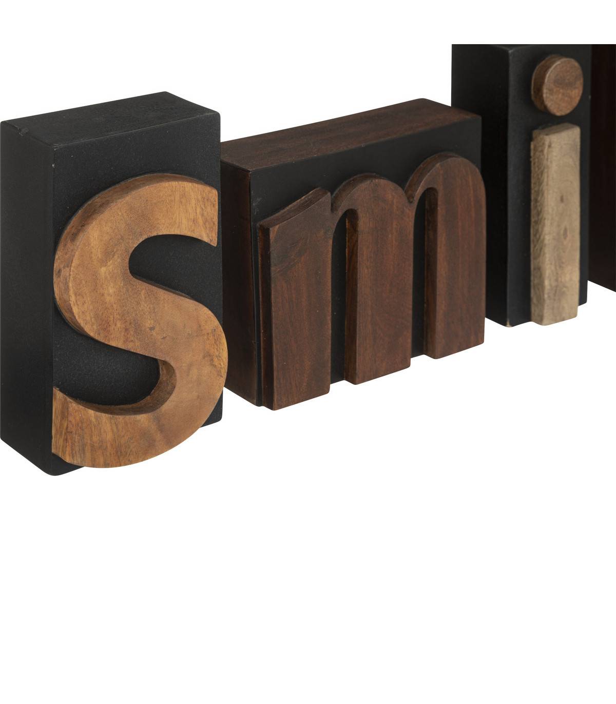 Mot déco SMILE en Bois de Manguier L 58  cm - Image 2