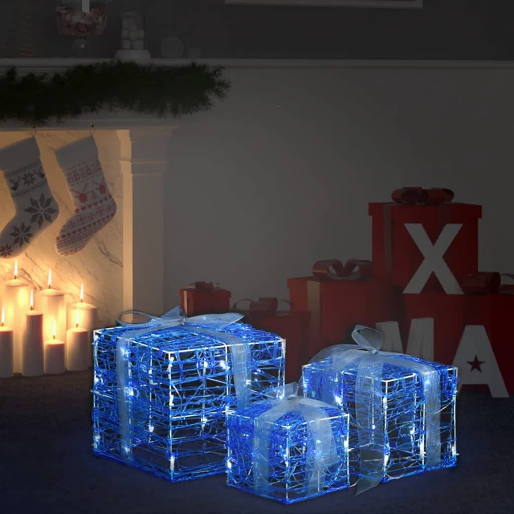 3 pcs Boîtes-cadeaux de Noël décoratives - Décoration Pour Noël Acrylique Blanc froid - Image 2