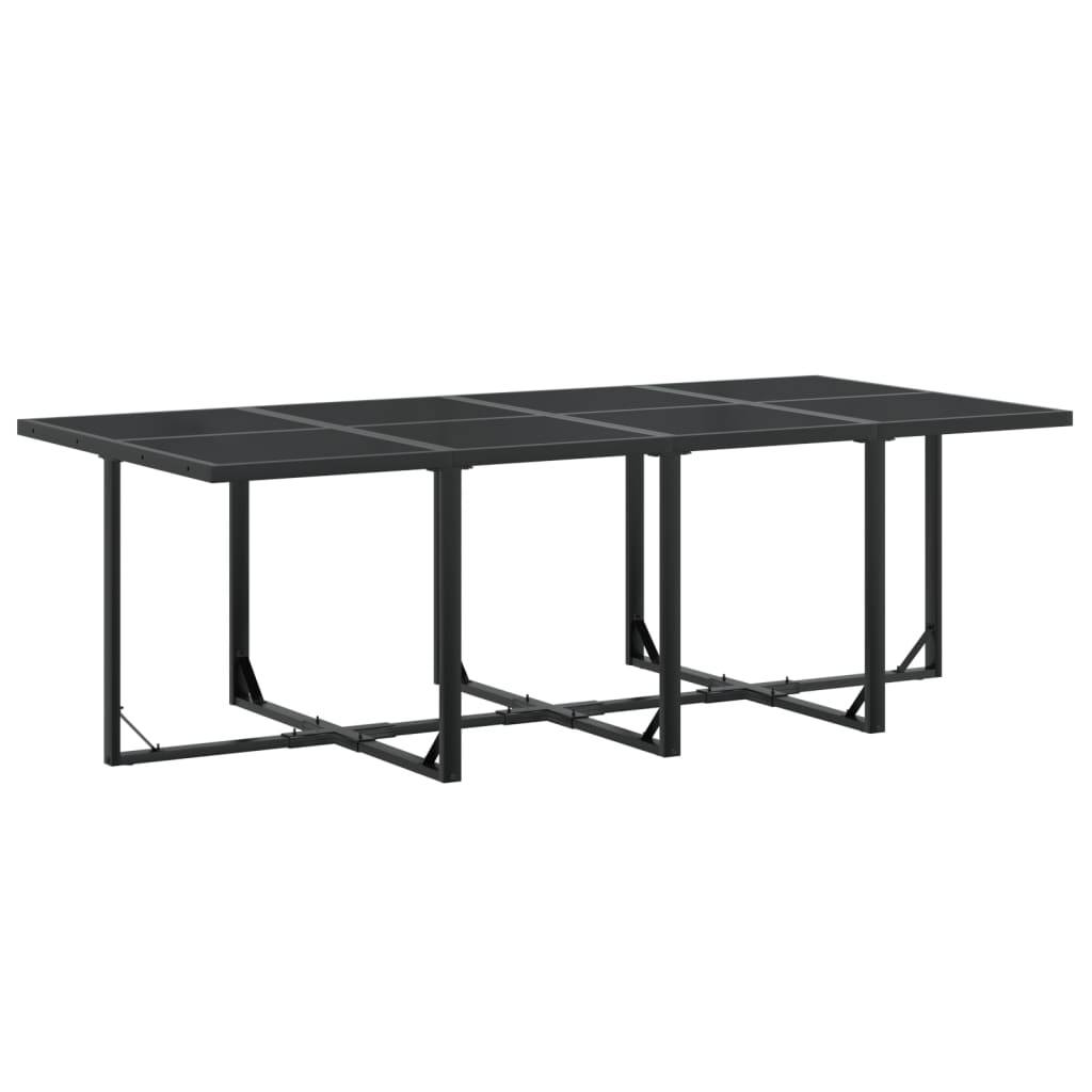 ComfortXL - Table et Chaises de Jardin 12 Places en Textilène, Ensemble Encastrable Noir avec Table en Verre 220cm – ComfortXL Outdoor Living - Image 3