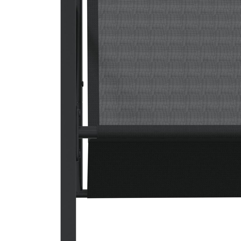 ComfortXL - Table et Chaises de Jardin 12 Places en Textilène, Ensemble Encastrable Noir avec Table en Verre 220cm – ComfortXL Outdoor Living - Image 6