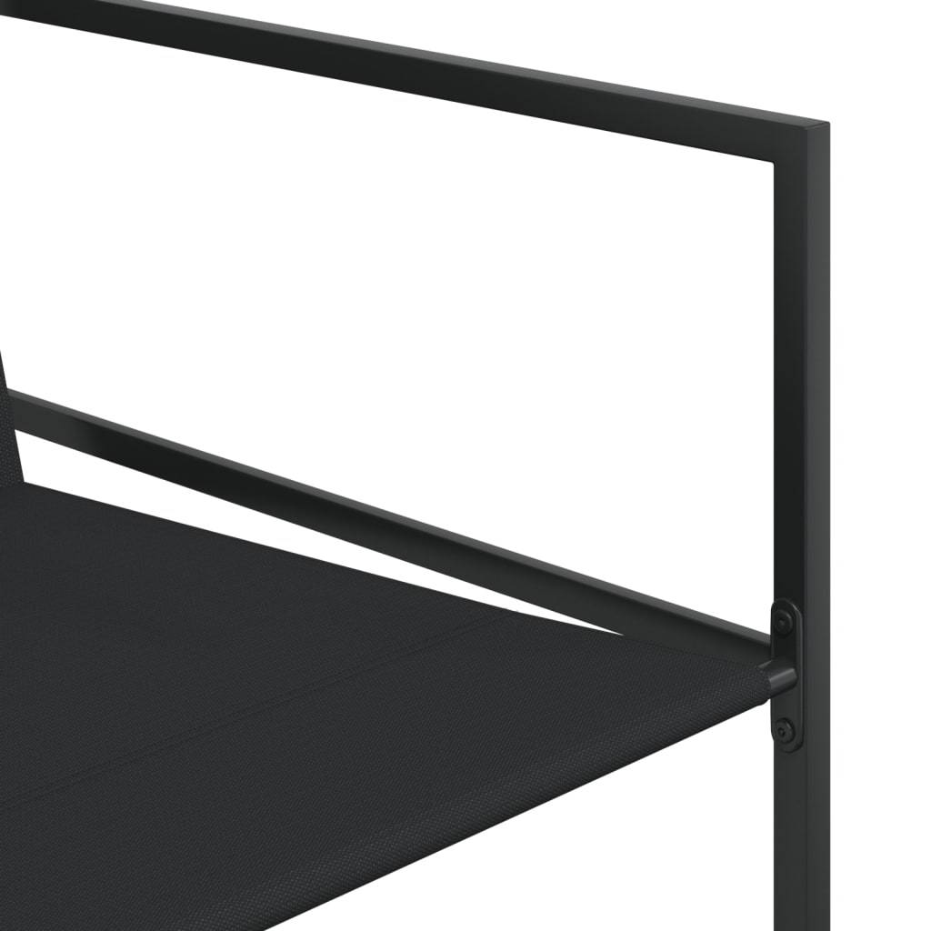ComfortXL - Table et Chaises de Jardin 12 Places en Textilène, Ensemble Encastrable Noir avec Table en Verre 220cm – ComfortXL Outdoor Living - Image 5