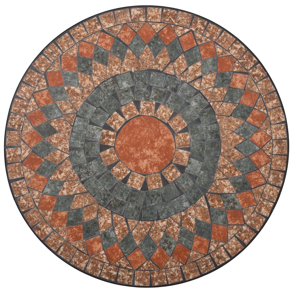 Maison Chic - Table de jardin | Table de bistro mosaïque Orange/gris 60 cm Céramique - Image 7