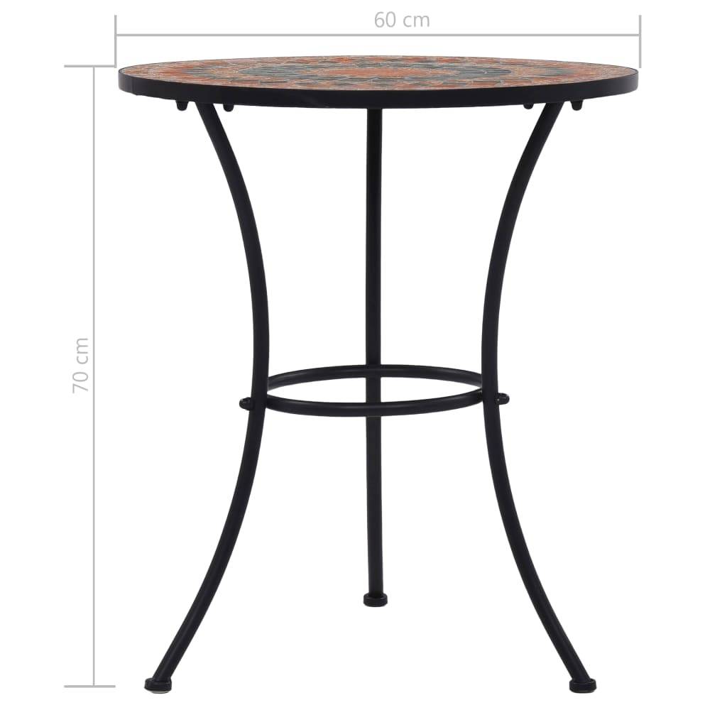 Maison Chic - Table de jardin | Table de bistro mosaïque Orange/gris 60 cm Céramique - Image 8