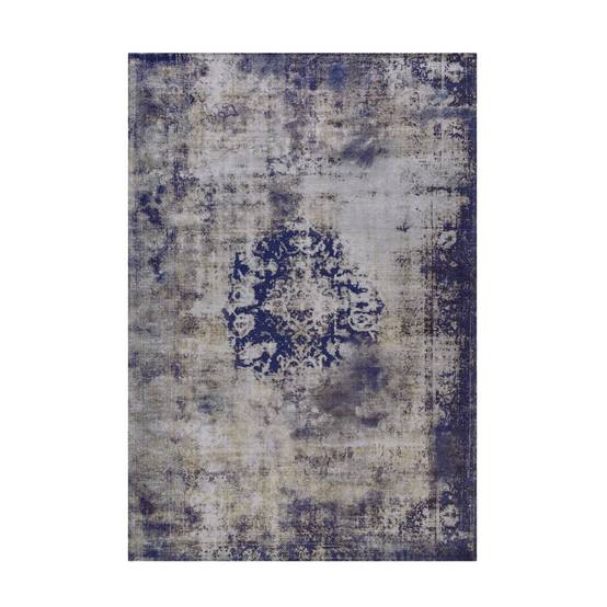 Tapis Rétro à Poils Courts "Vintage" Bleu 200 x 290 cm - Image 1