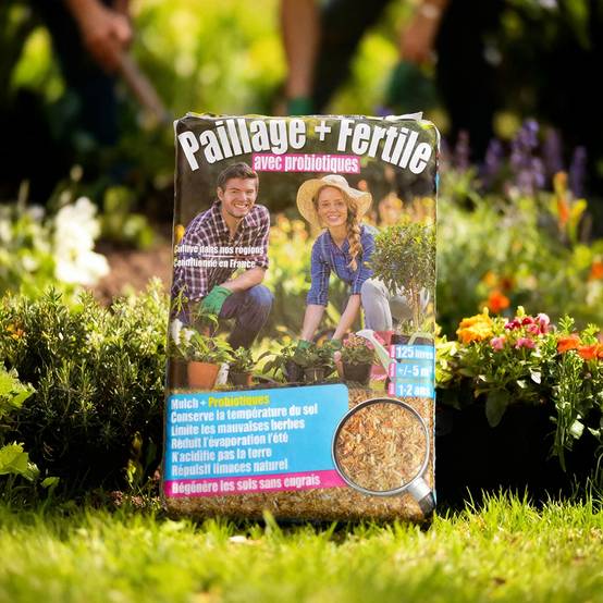 Autre - Paille Défibrée de Roseau Enrichies en Probiotiques - Paillage + Fertile® (1 Sac de 125L) - Image 4