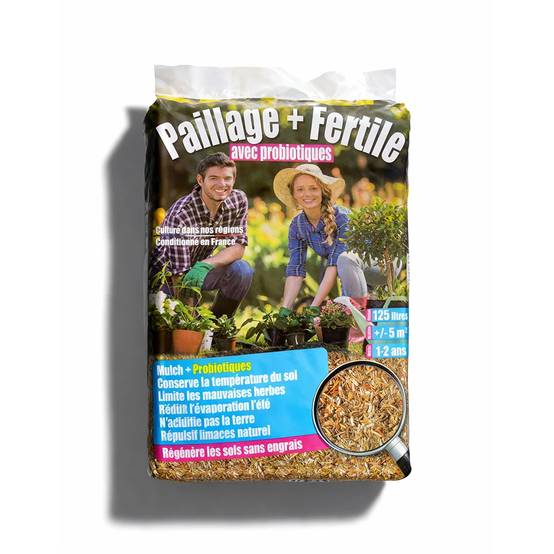 Autre - Paille Défibrée de Roseau Enrichies en Probiotiques - Paillage + Fertile® (1 Sac de 125L) - Image 1