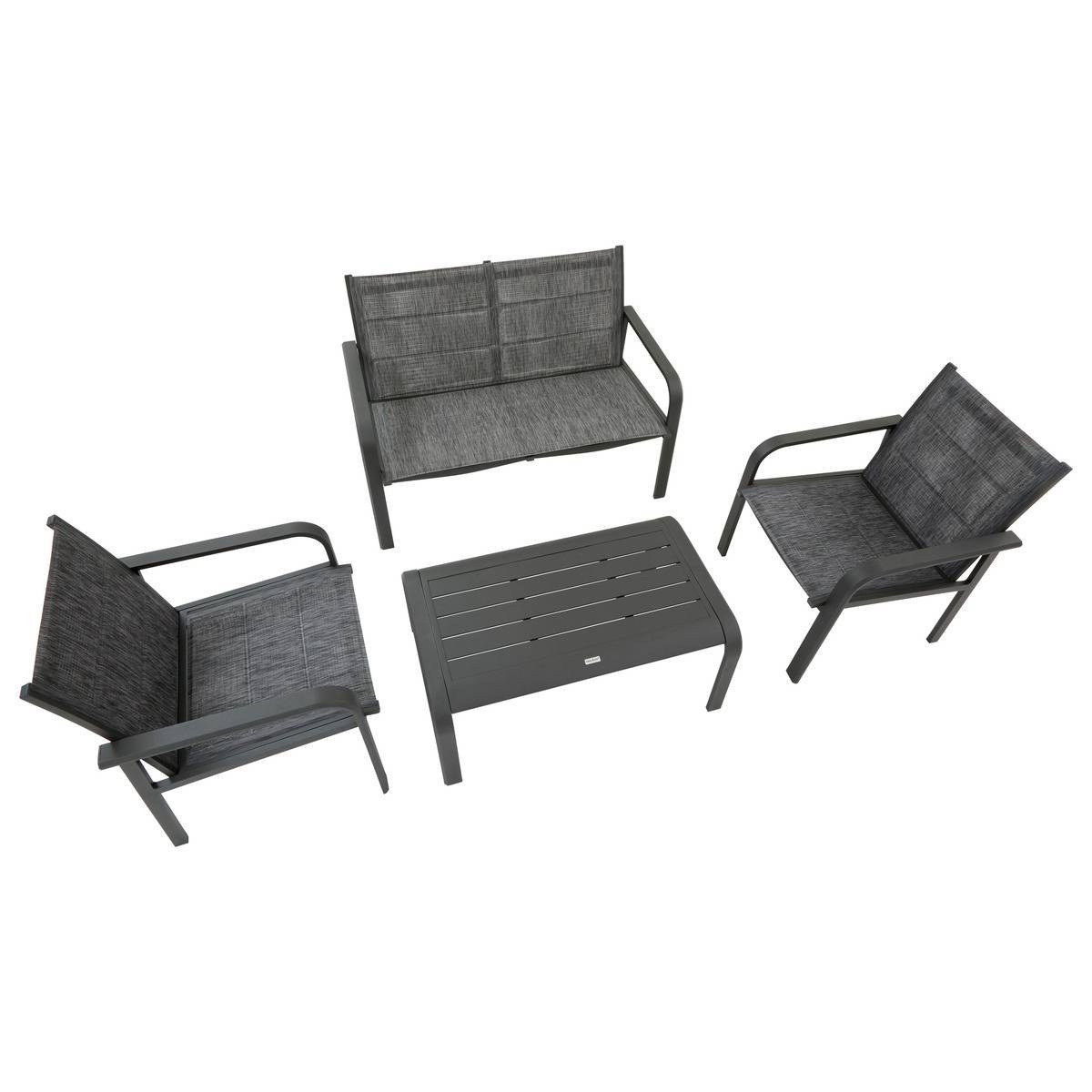 Hesperide - Salon de jardin Piazza 4 places gris graphite - Hespéride - Image 3
