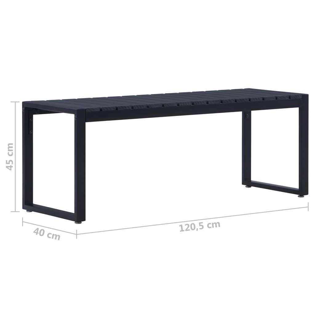 ComfortXL - Banc Jardin Moderne Cadre Fer et Assise PS Robuste Terrasse Noir 120 cm – ComfortXL Outdoor Living - Image 5