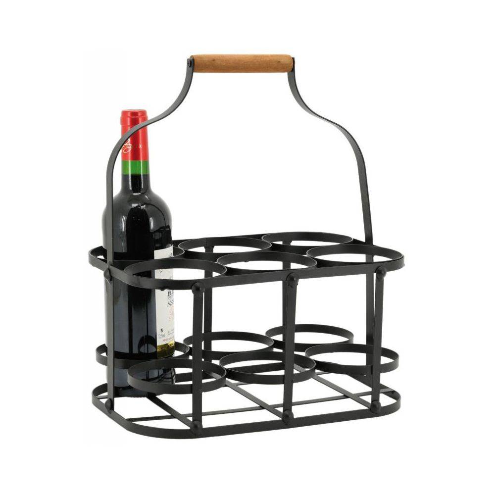Aubry Gaspard - Panier bouteilles en métal et bois 6 bouteilles - Image 2