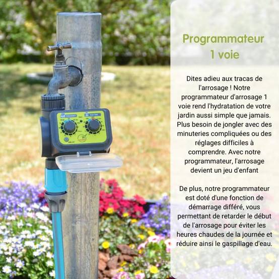 Jardibric - Jardibric - Programmateur Temporisateur d'Arrosage à Electrovanne PNR11 - Automatisez votre Système d'Arrosage pour un Jardin en Pleine Santé. - Image 4