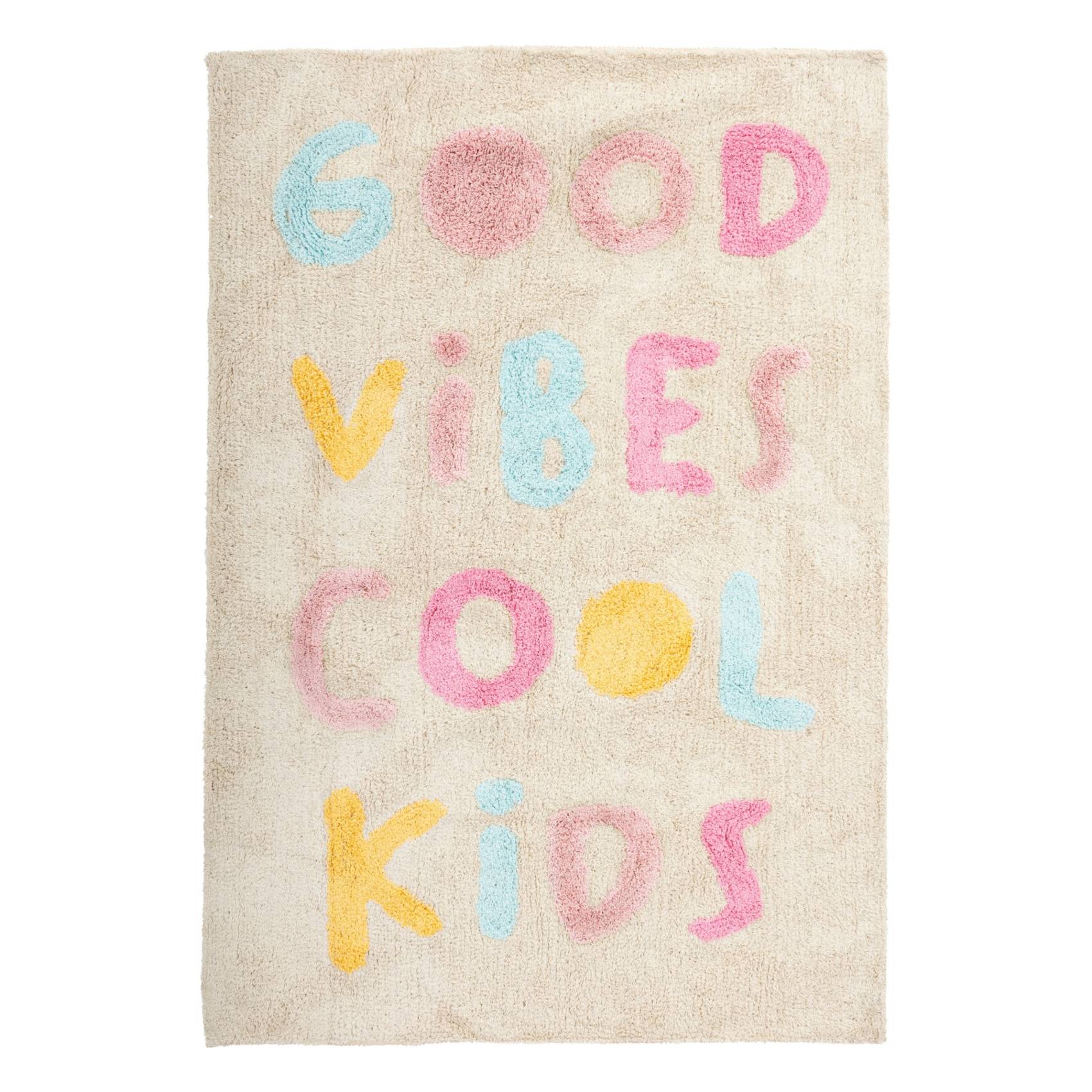 Tapis enfant tufté Good Vibes - ATMOSPHERA - Coton - Beige