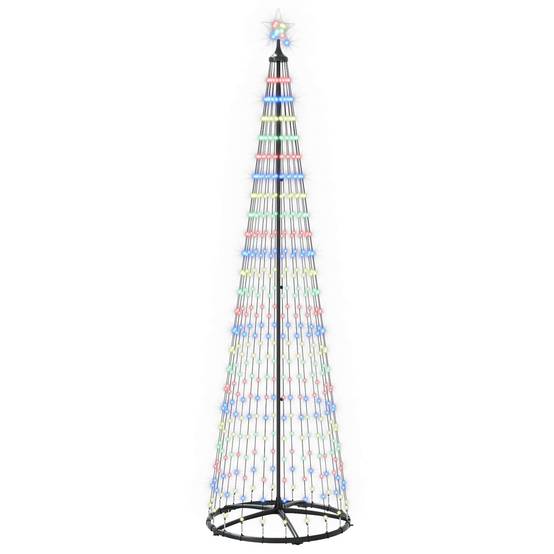 Vidaxl - Sapin cône lumineux LED 250 cm 470 LED Multicolore Acier Blanc vidaXL 42050815 - Image 2