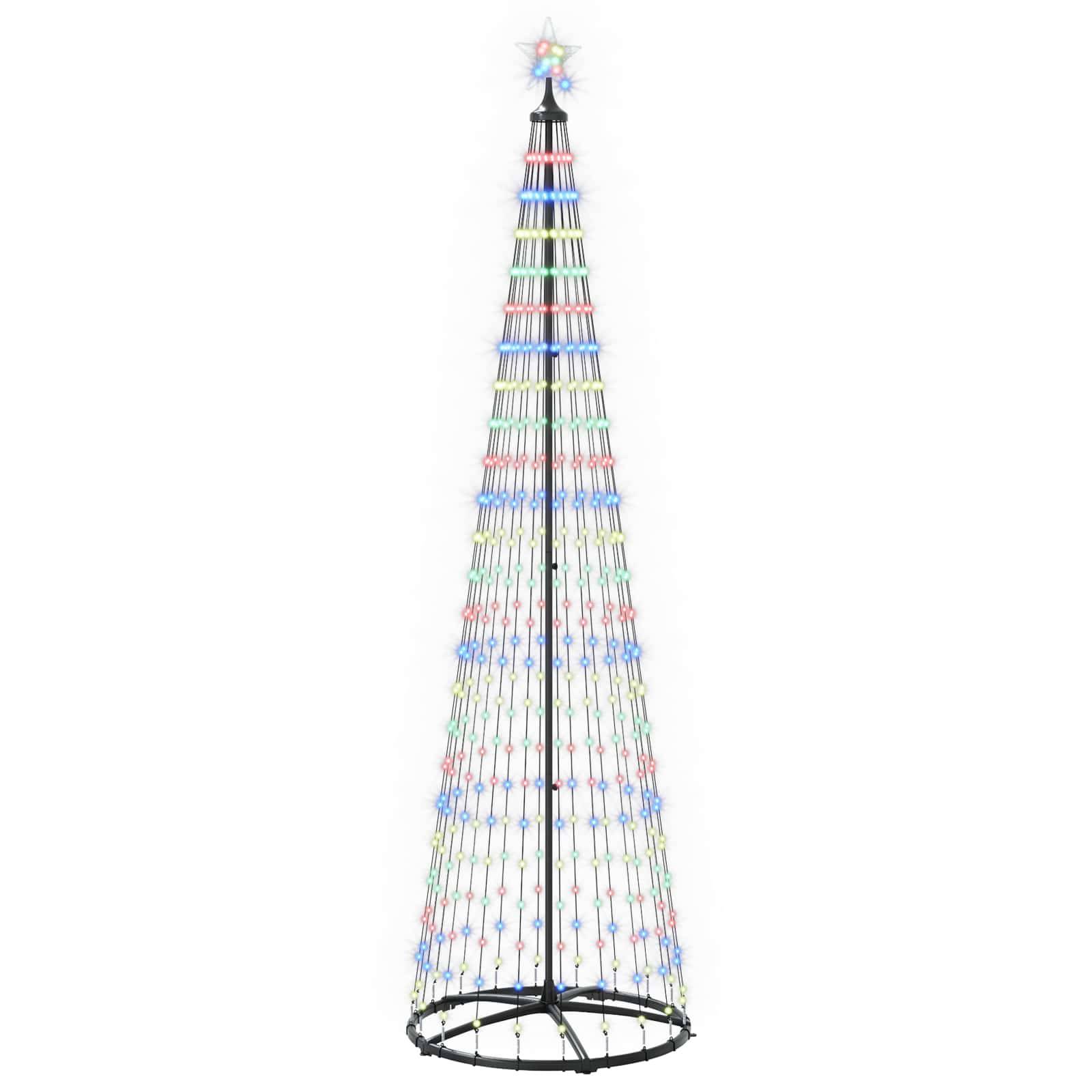 Vidaxl - Sapin cône lumineux LED 250 cm 470 LED Multicolore Acier Blanc vidaXL 42050815 - Image 2