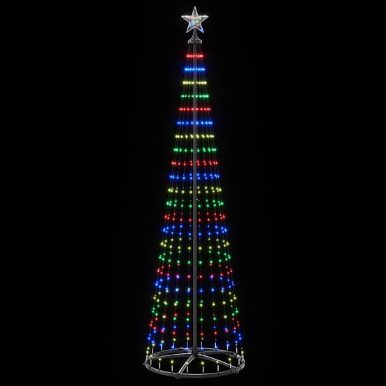 Vidaxl - Sapin cône lumineux LED 250 cm 470 LED Multicolore Acier Blanc vidaXL 42050815 - Image 5