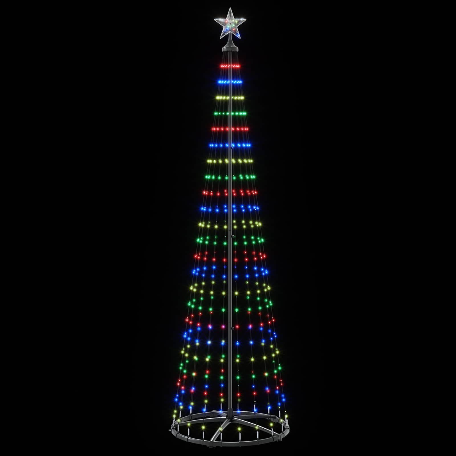 Vidaxl - Sapin cône lumineux LED 250 cm 470 LED Multicolore Acier Blanc vidaXL 42050815 - Image 5