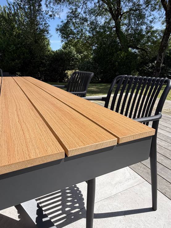 Dcb Garden - Ensemble repas de jardin 4 places en alu - Gris anthracite - LAMU - Image 2