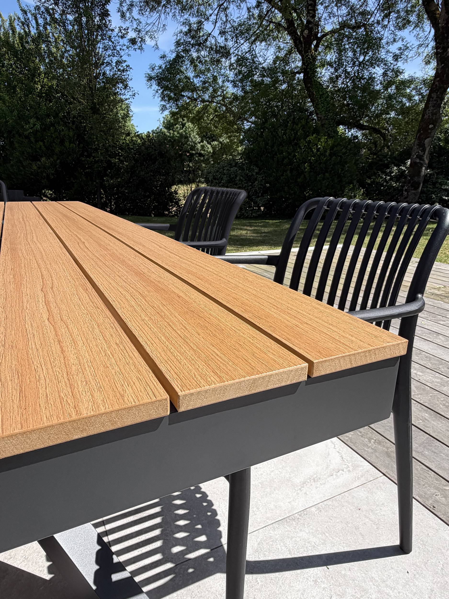 Dcb Garden - Ensemble repas de jardin 4 places en alu - Gris anthracite - LAMU - Image 2