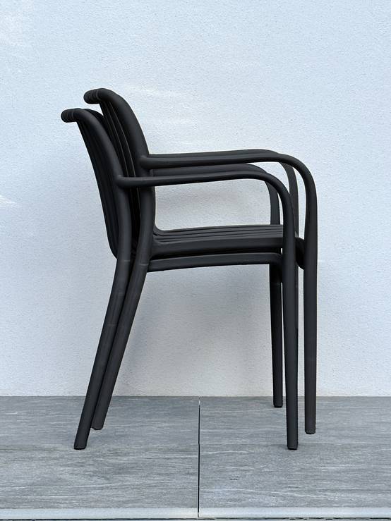 Dcb Garden - Ensemble repas de jardin 4 places en alu - Gris anthracite - LAMU - Image 7