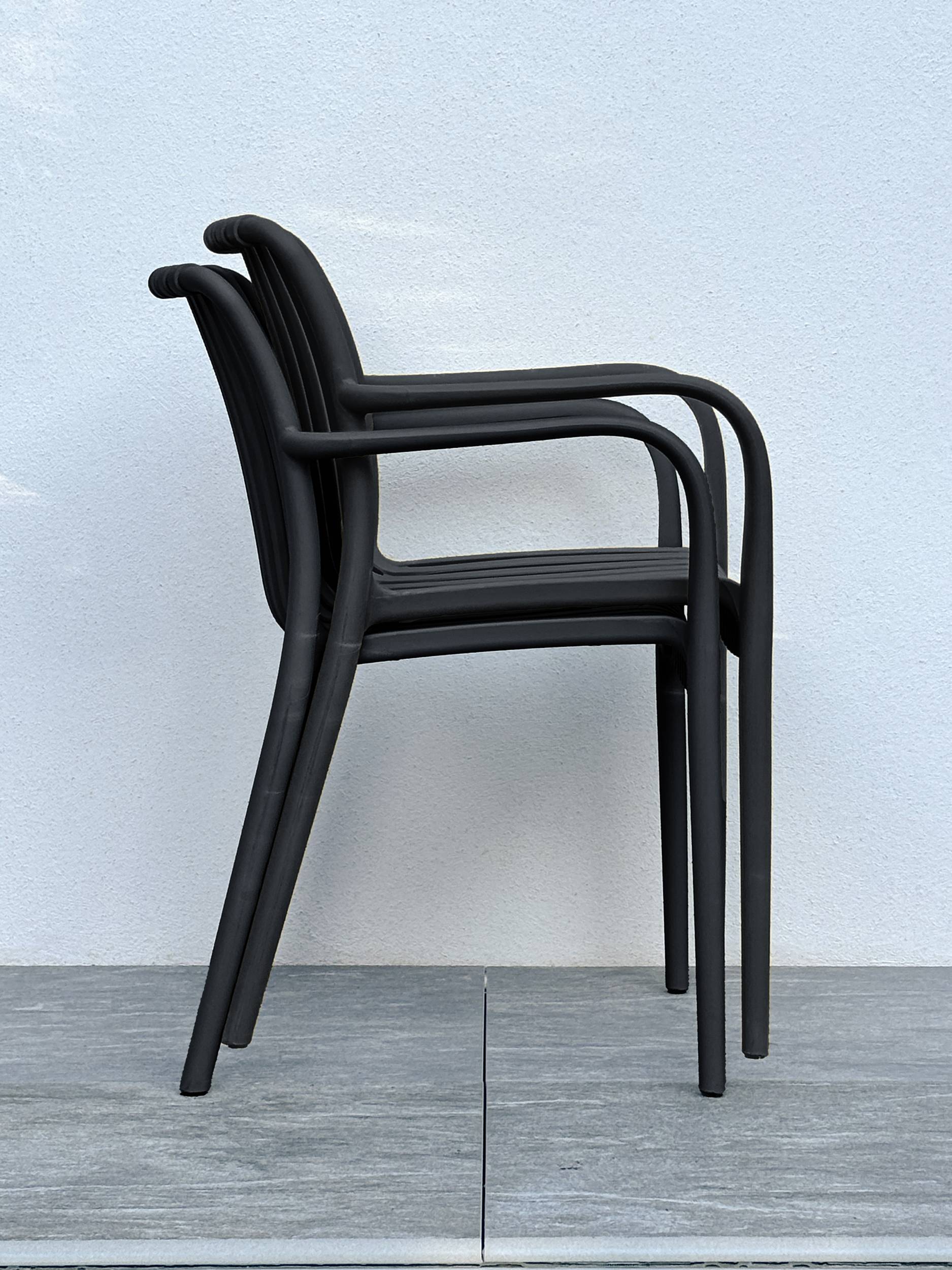 Dcb Garden - Ensemble repas de jardin 4 places en alu - Gris anthracite - LAMU - Image 7
