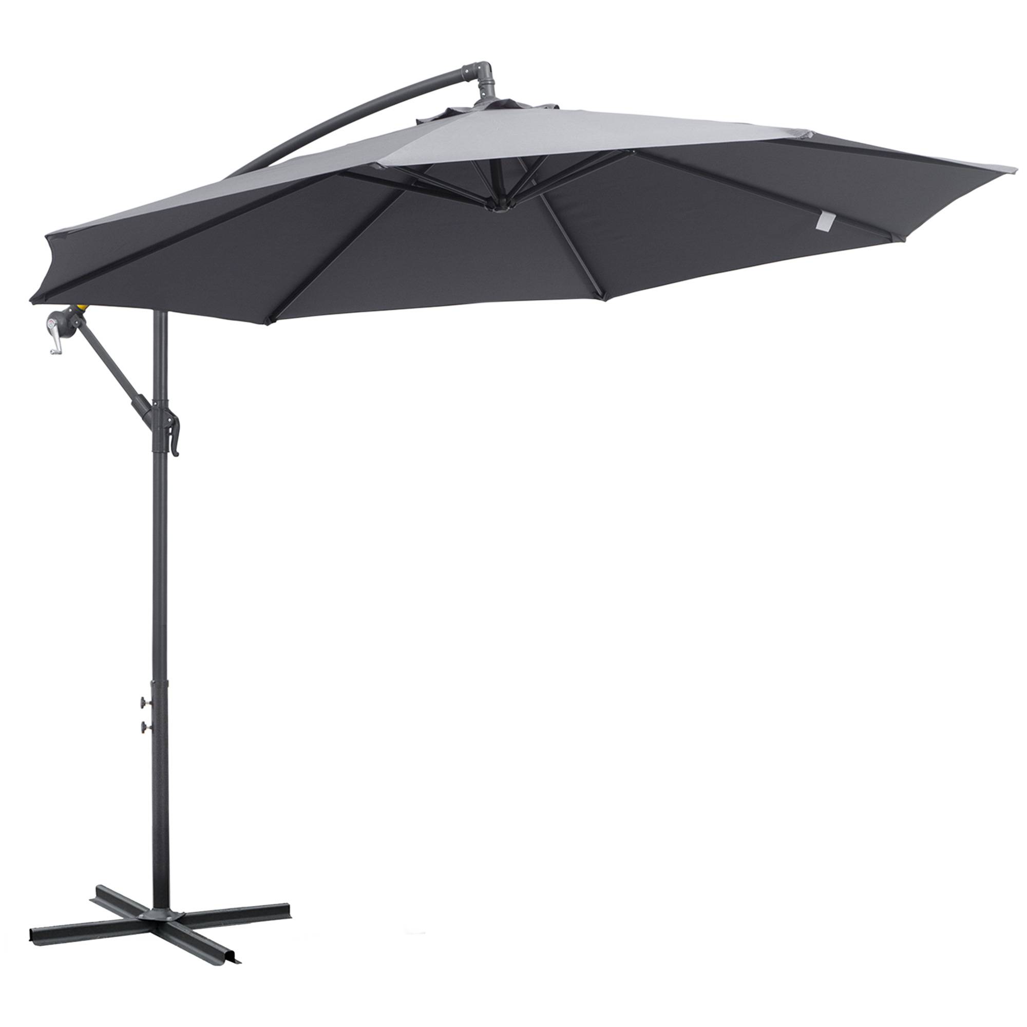 Parasol déporté octogonal rabattable dia. 3 m parasol de jardin - Polyester Gris fr323 - Image 1