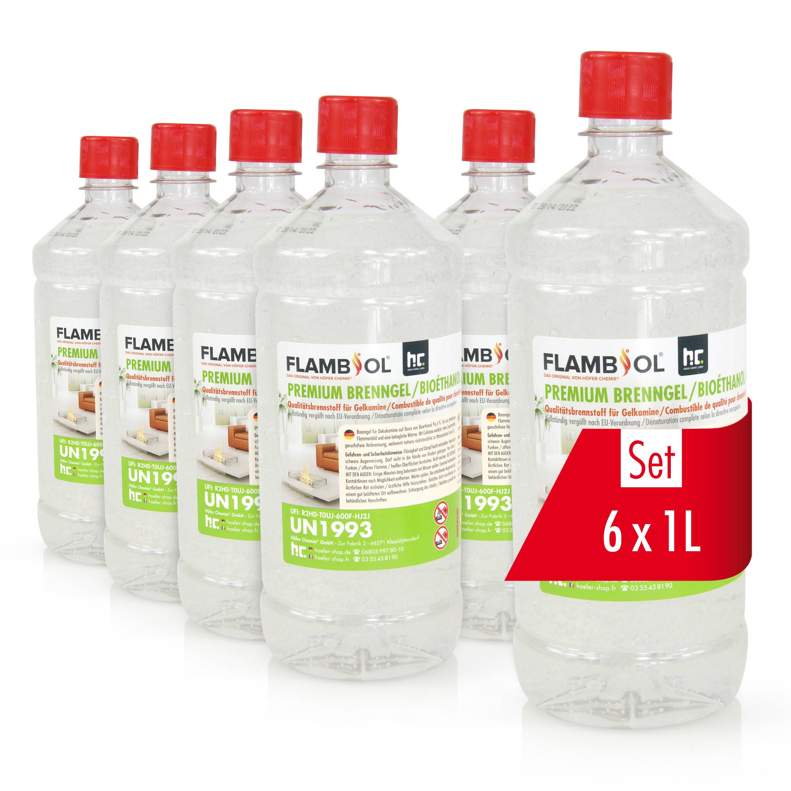 Bioéthanol premium sous forme de gel FLAMBIOL® en bouteille de 1 L x 15 - Image 6