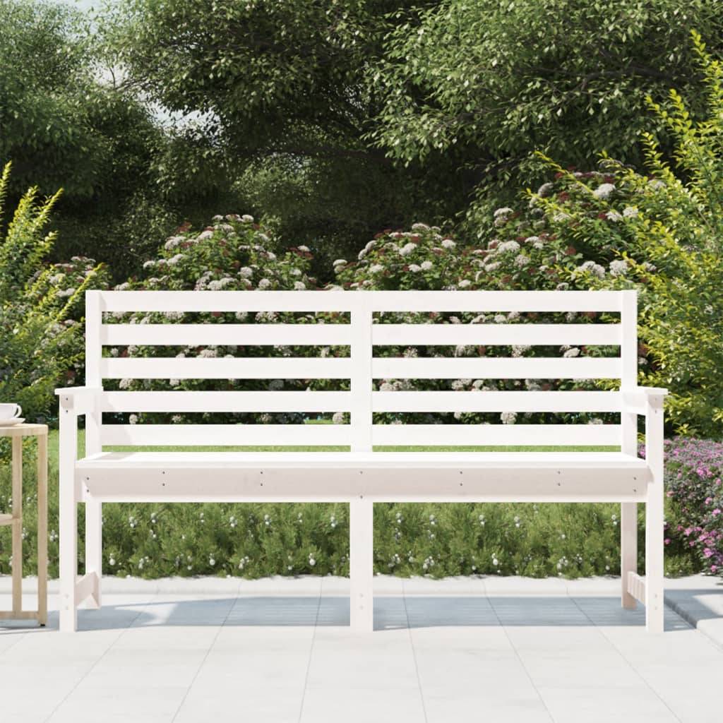 Maison Chic - Banc de jardin - Banc d'extérieur - Banquette blanc 159,5x48x91,5 cm bois massif de pin - Image 3