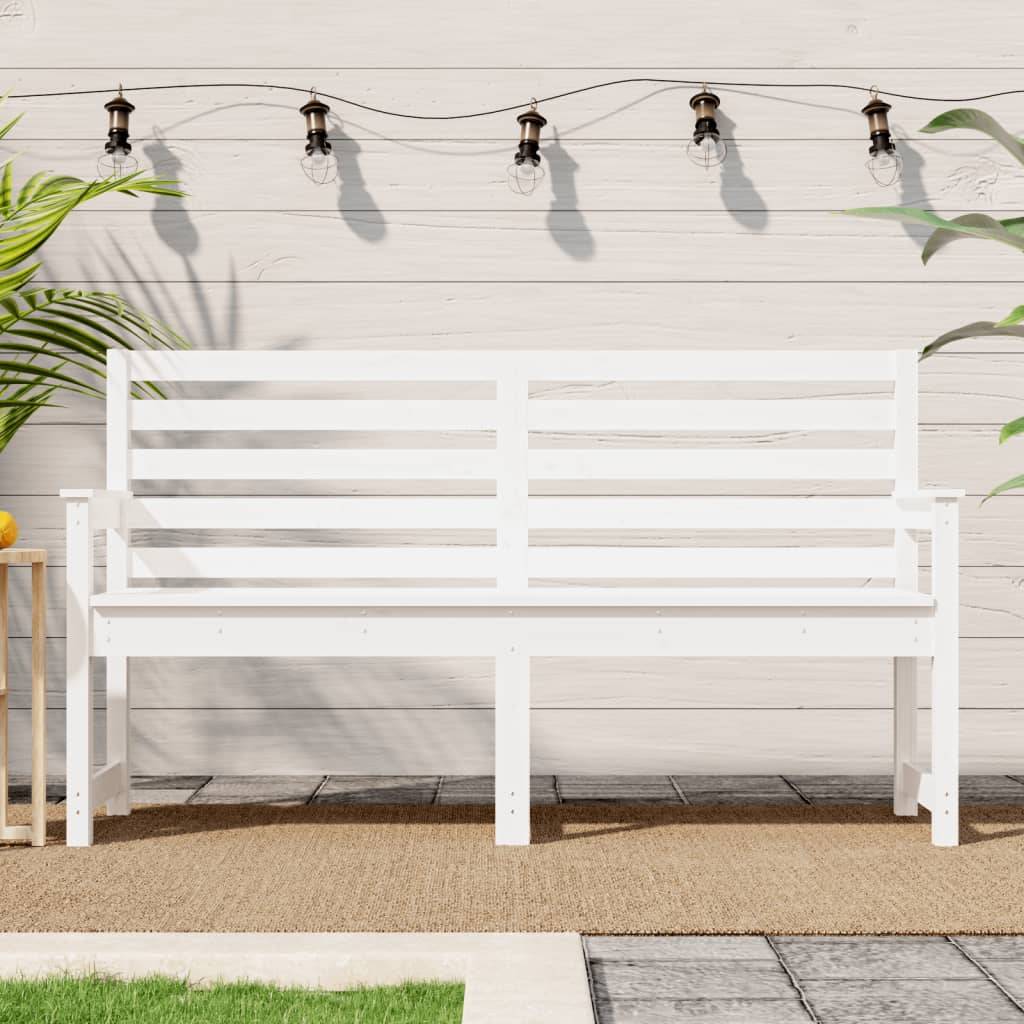 Maison Chic - Banc de jardin - Banc d'extérieur - Banquette blanc 159,5x48x91,5 cm bois massif de pin - Image 2