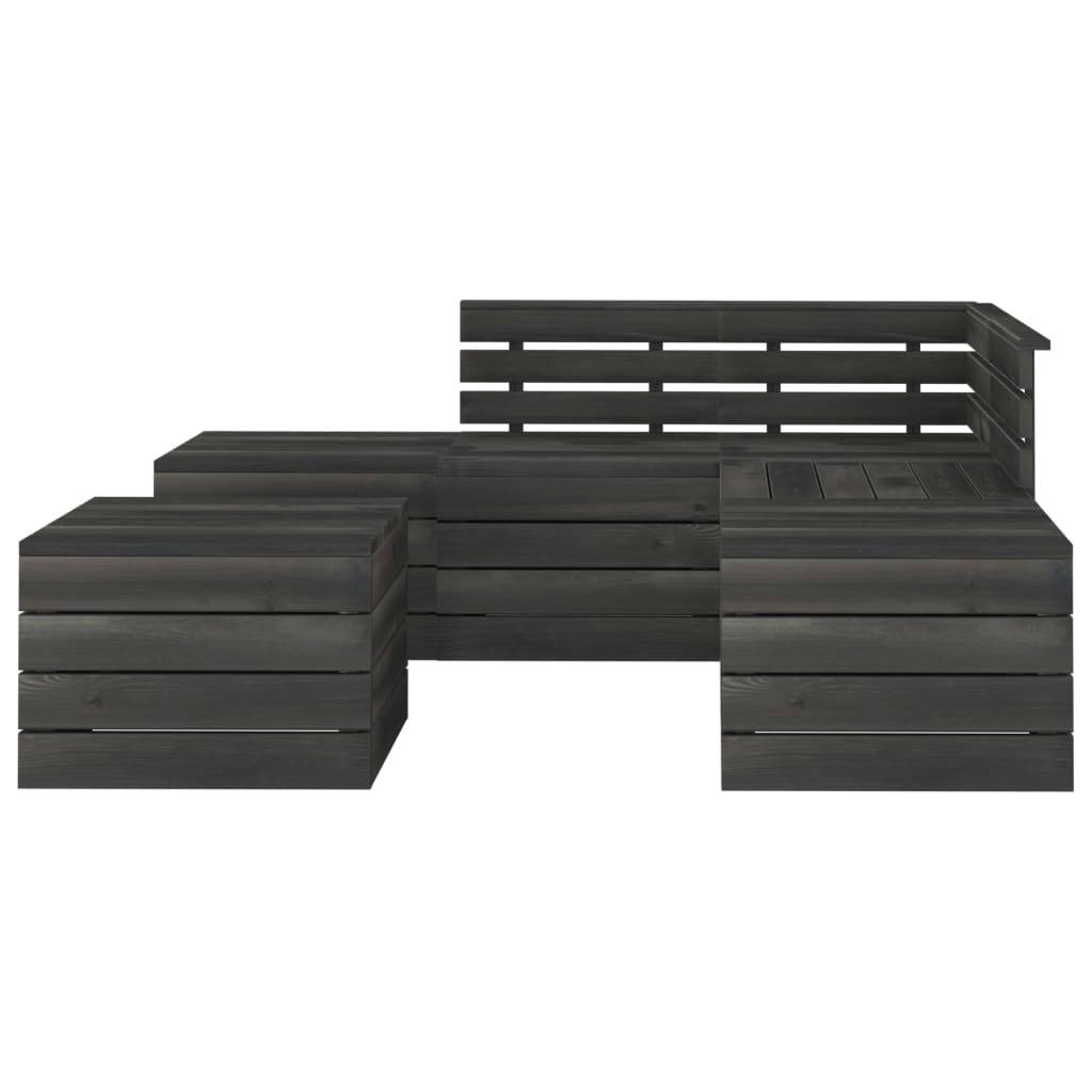 Helloshop26 - Salon de jardin palette meuble d'extérieur ensemble de mobilier 6 pièces bois de pin massif - Image 2