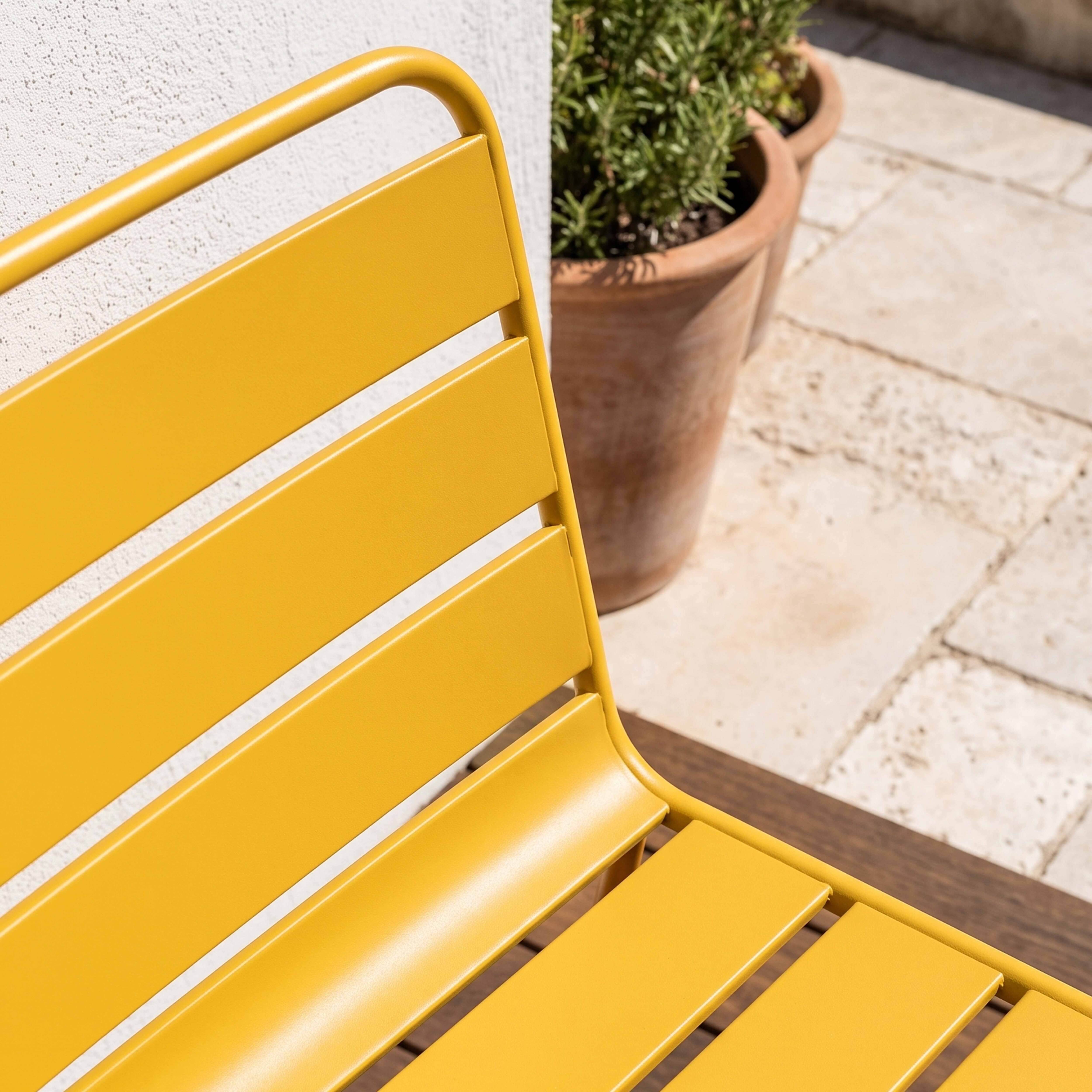 Oviala - Chaise de jardin en métal jaune Palavas - Oviala - Image 3