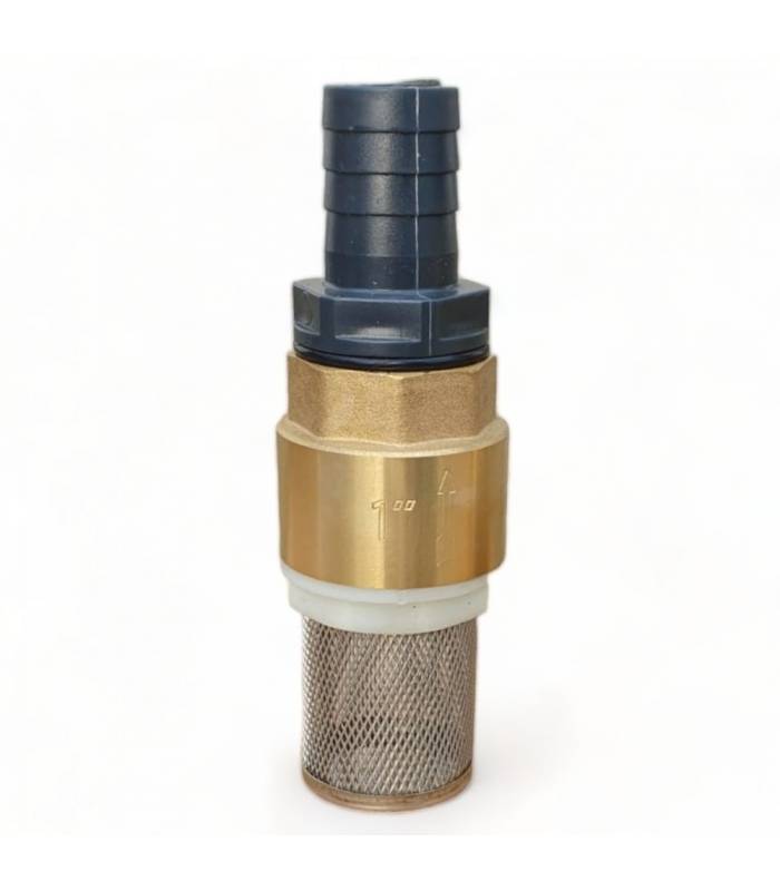 Clapet anti retour en laiton avec crépine et manchette, pour pompe - 1 pouce (25 mm) - Image 1