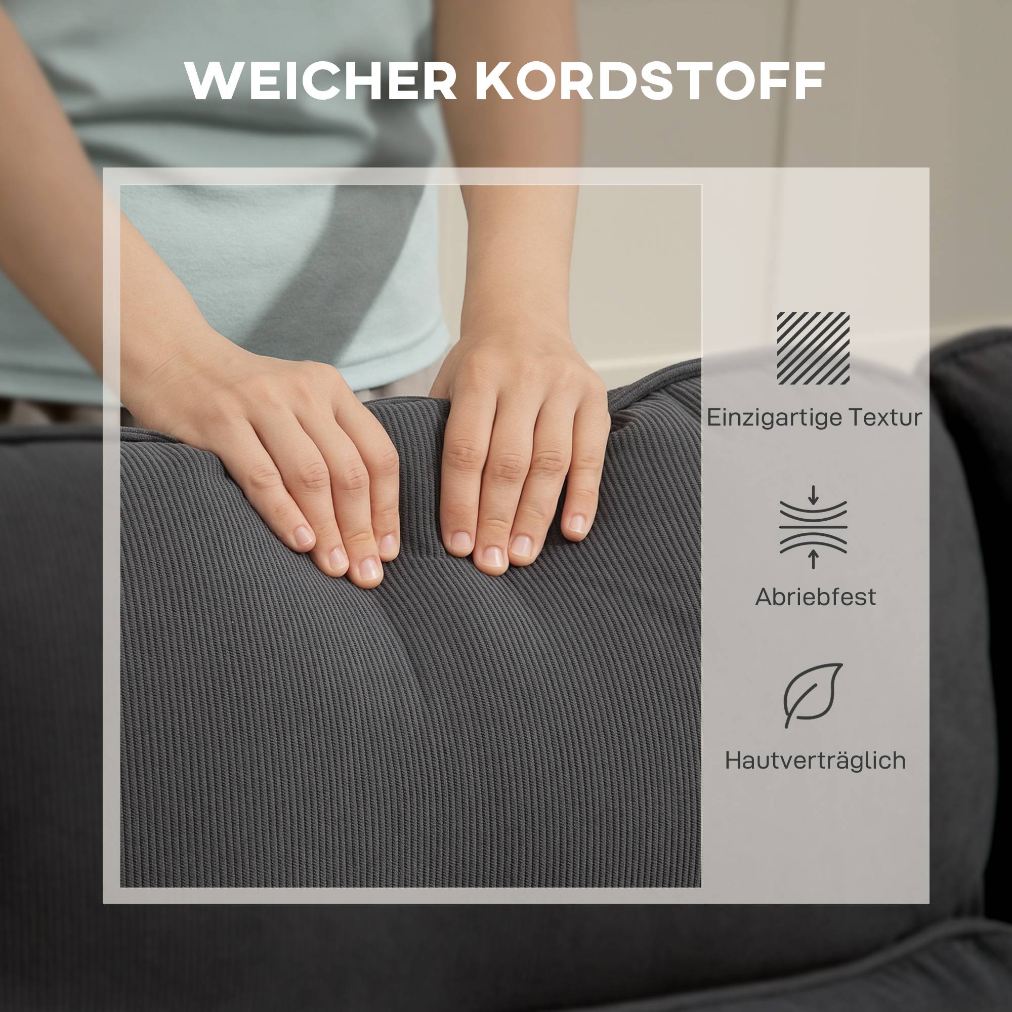 Canapé-lit convertible, canapé d'angle en L avec fonction lit, espace de rangement, coussins, pour salon ou chambre d'amis, gris foncé - Image 10