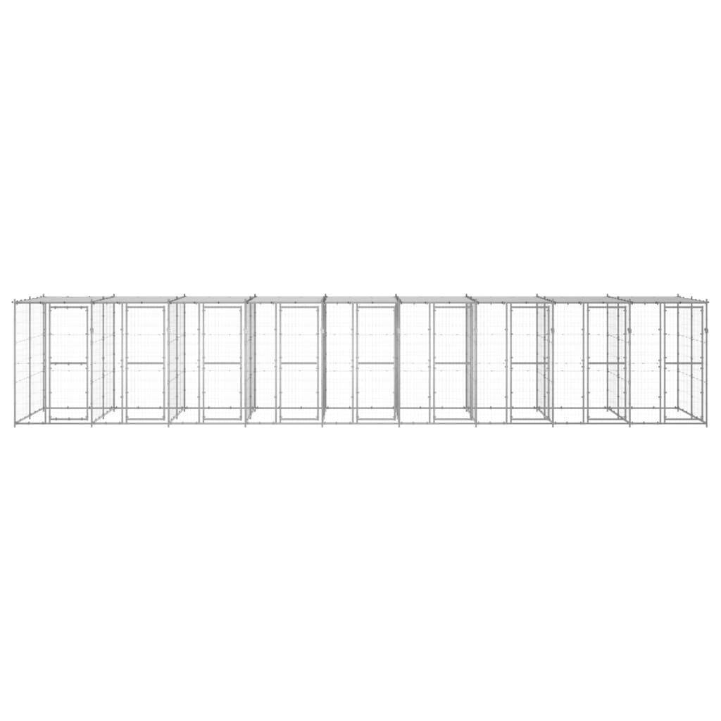Helloshop26 - Chenil extérieur cage enclos parc animaux chien extérieur acier galvanisé avec toit 21,78 m² - Image 3