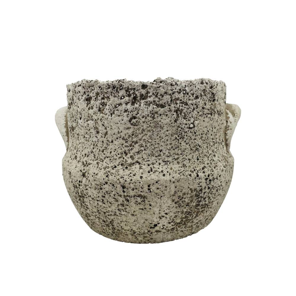~ Cache-pot "Antique" en béton gris vieilli Ø20 x 16 cm Chemin de campagne - Image 1