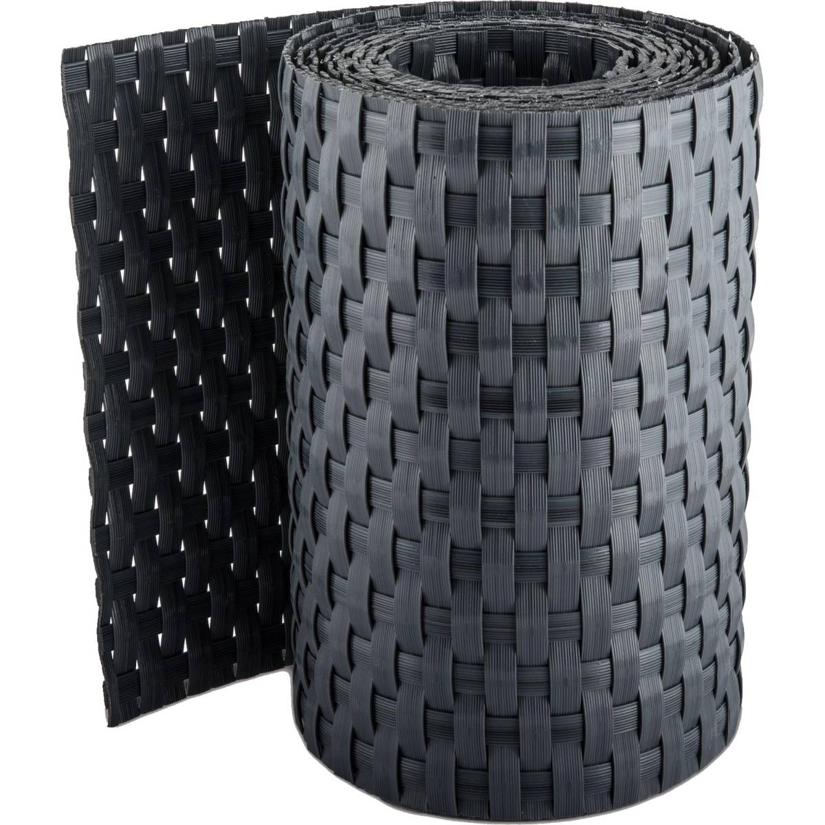 Rattan Art - Bande brise-vue en résine tressée pour clôture rigide 19 x 255 cm Anthracite - Image 1