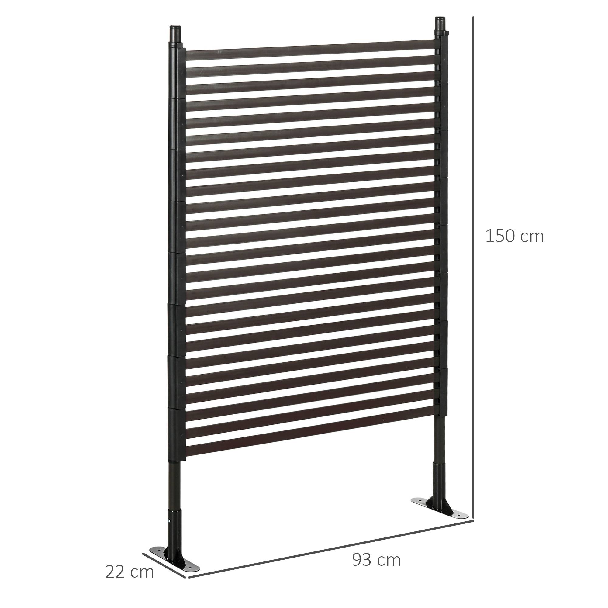Panneau clotûre de jardin brise vue en métal extérieur avec pieds ou piquets à planter, modulaire, 93L x 22l x 150H cm - Image 4